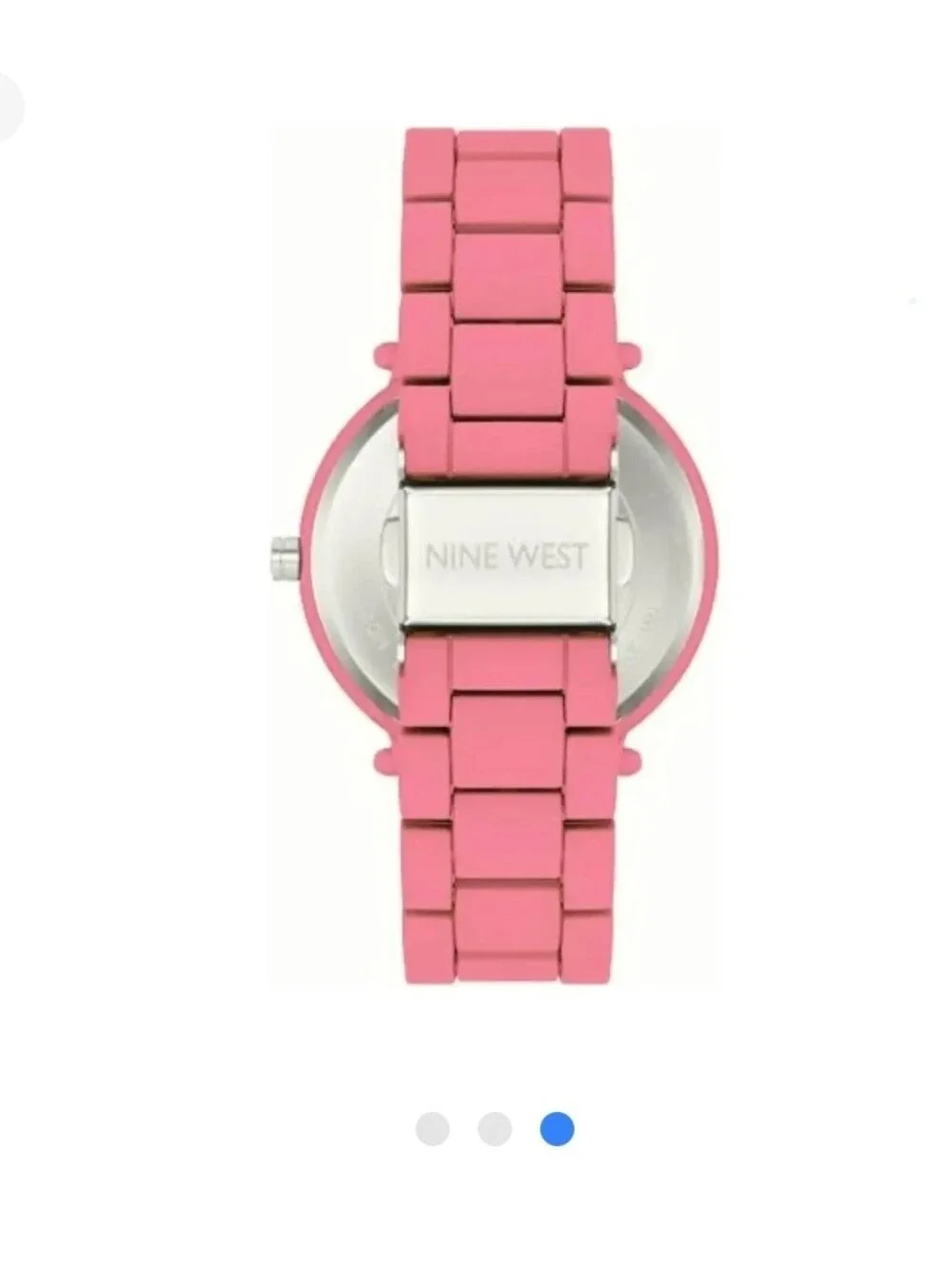NINE WEST NWT Pink Metal Alloy Bracelet Oversized Women's Watch